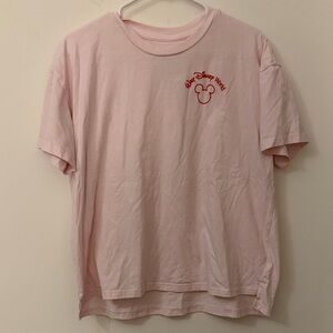 Disney World Women’s Light Pink Tee with Red Logo